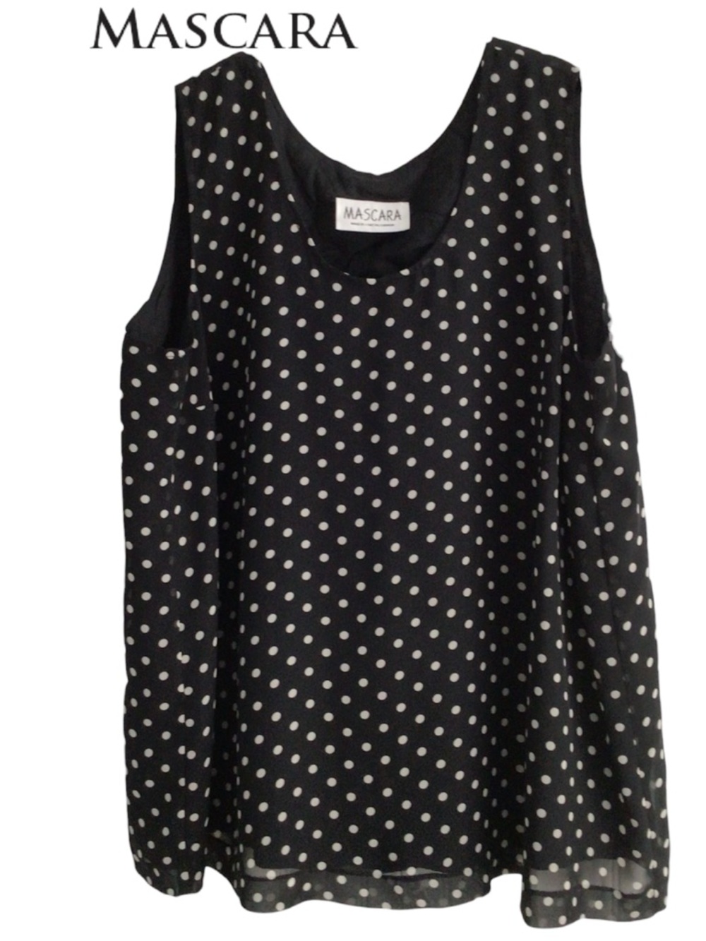 💜Mascara Black and White Polka Dot Sleeveless Camisole
